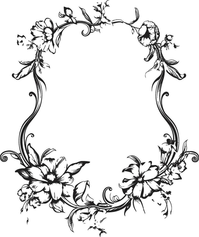 elegante insignias reales un monocromo vector de real floral decoración real florecer negro vector representación de florido floraciones