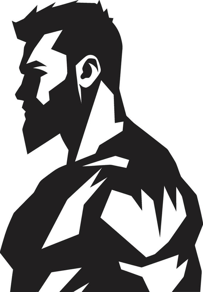 Sculpted Excellence Monochromatic Tribute to Flexing Form in Vector Flexing Artistry Black Vector of Bodybuilders Dominance