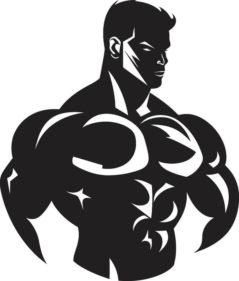 Muscle Monochrome Magic Vector Fitness Elegance Bold Bodybuilder Majesty Bodybuilder Vector Craft