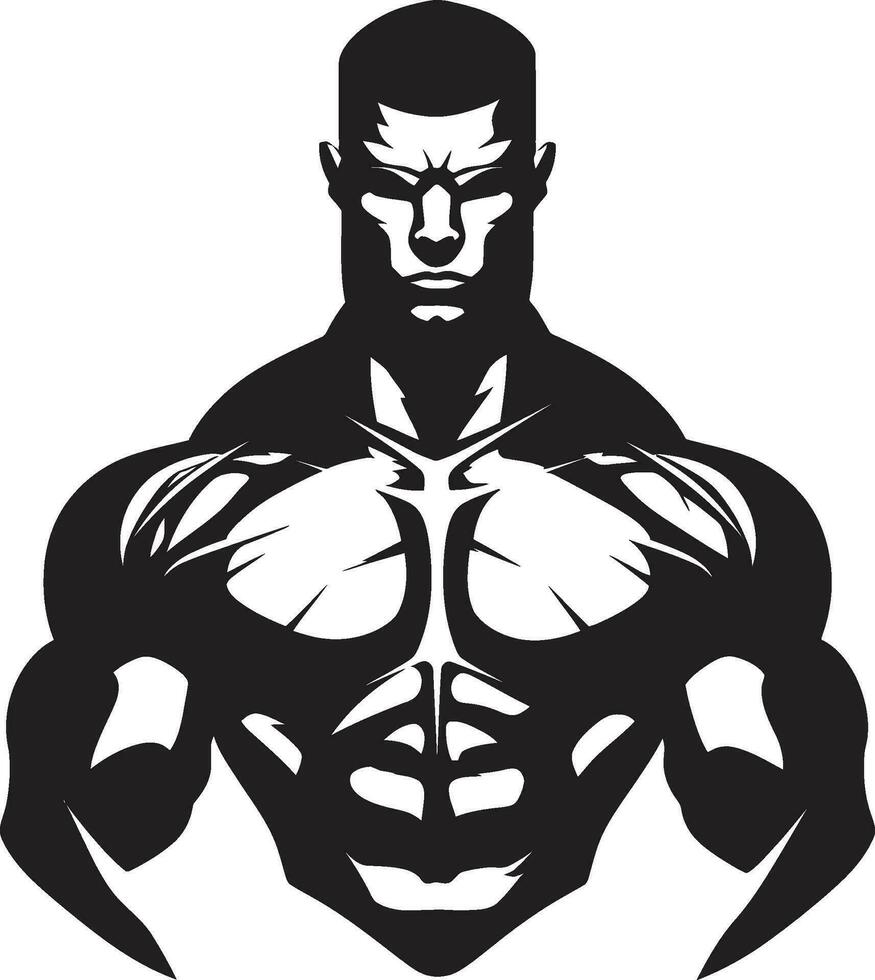 Inkwell Intensity Monochrome Bodybuilder Art Monolithic Muscles Vector Bodybuilder Royalty