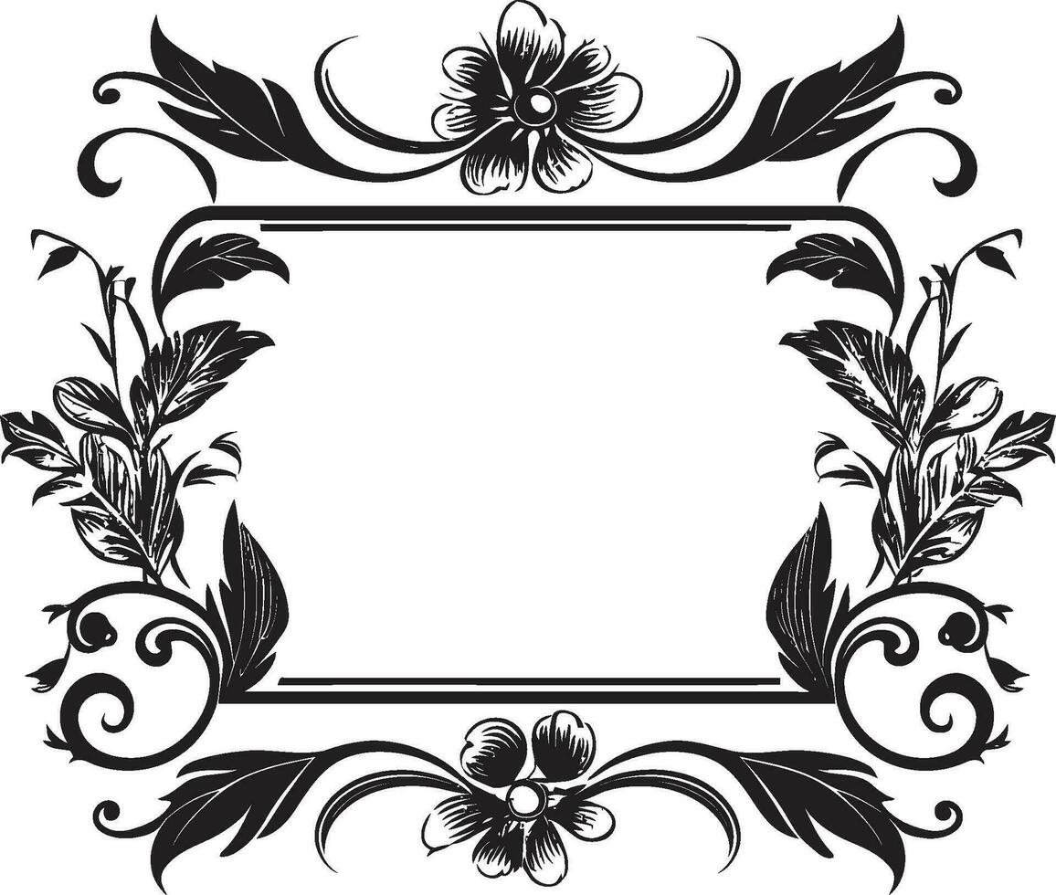 Opulent Petals Monochromatic Floral Craft in Vector Elegant Sovereignty Black Decorative Blooms in Vector
