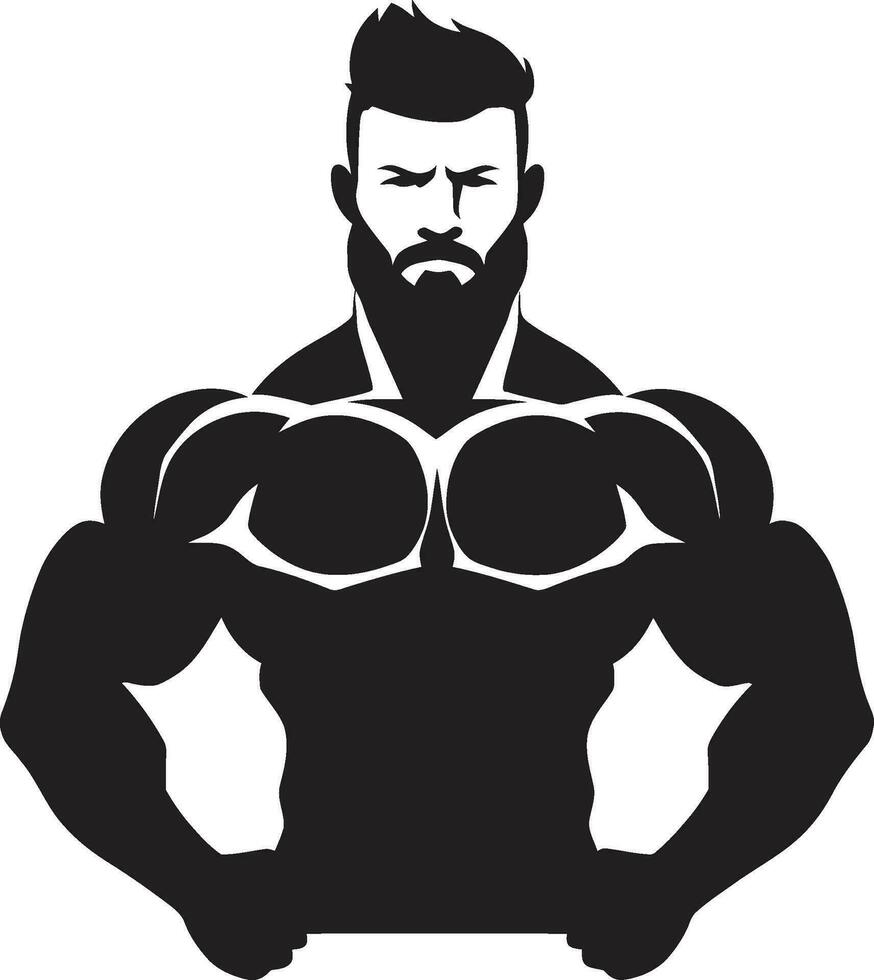 Champions Pose Black Vector of Bodybuilders Dominance Mighty Muscles Monochromatic Artistry in Flexing Power