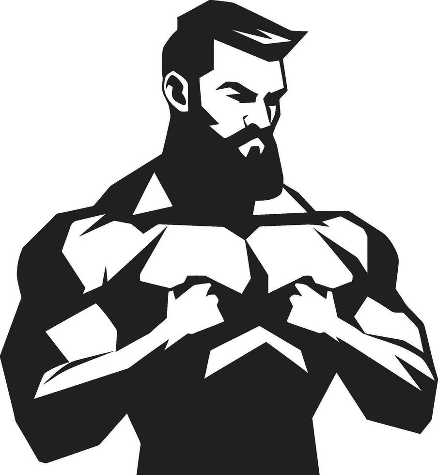 Champions Flex Monochrome Tribute to Muscular Form Muscle Marvel Black Vector Showcase of Dominant Power