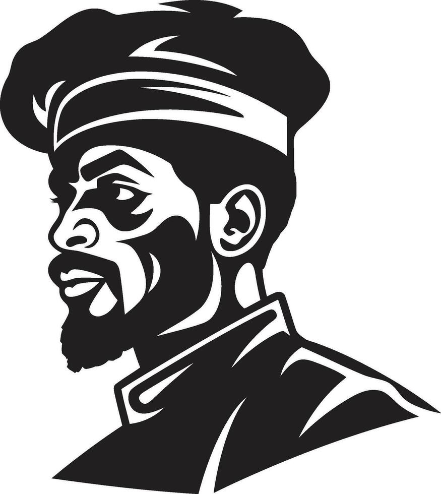 Savoring Simplicity Monochromatic Culinary Design Art of Flavor Black Chef Vector Elegance