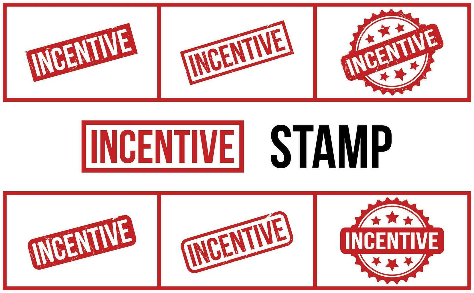 Incentive Rubber Stamp Set Vector