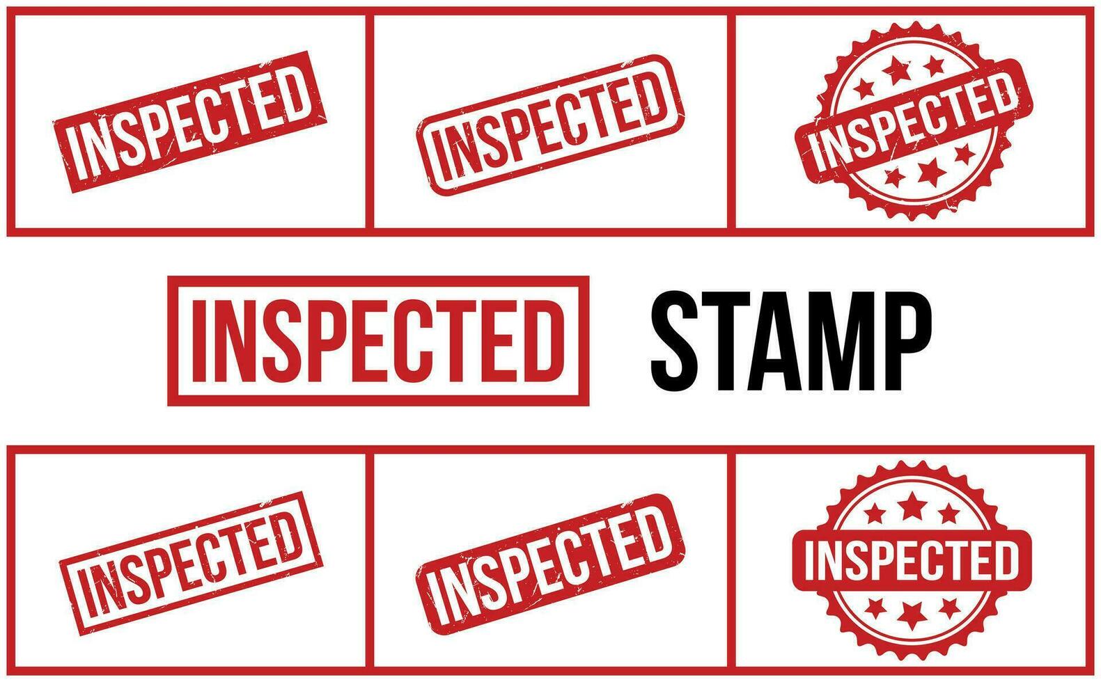 Inspected Rubber Stamp Set Vector