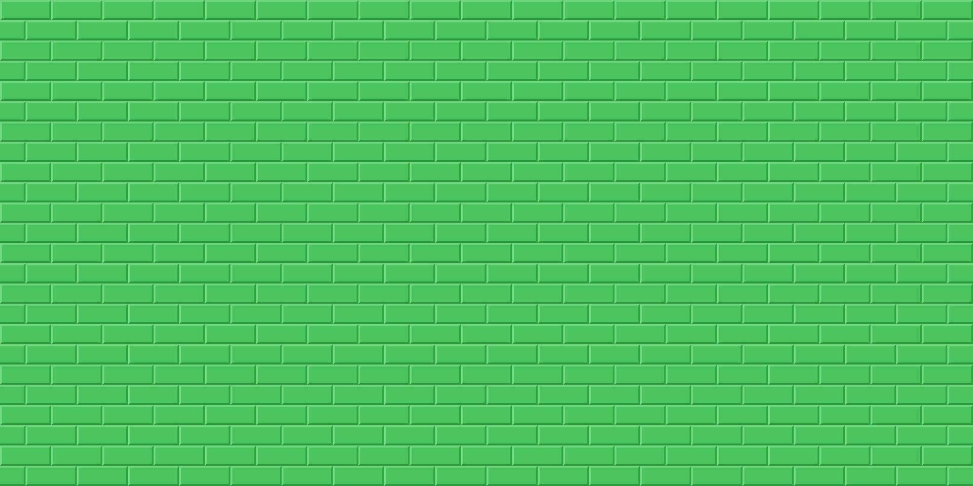 Green brick wall background, Abstract geometric seamless pattern design, Vector illustration