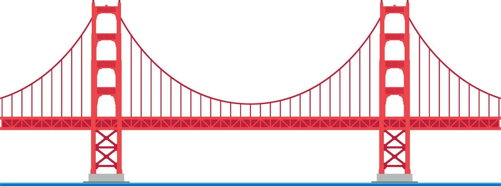 Golden Gate Bridge, San Francisco, USA. Isolated on white background vector illustration.