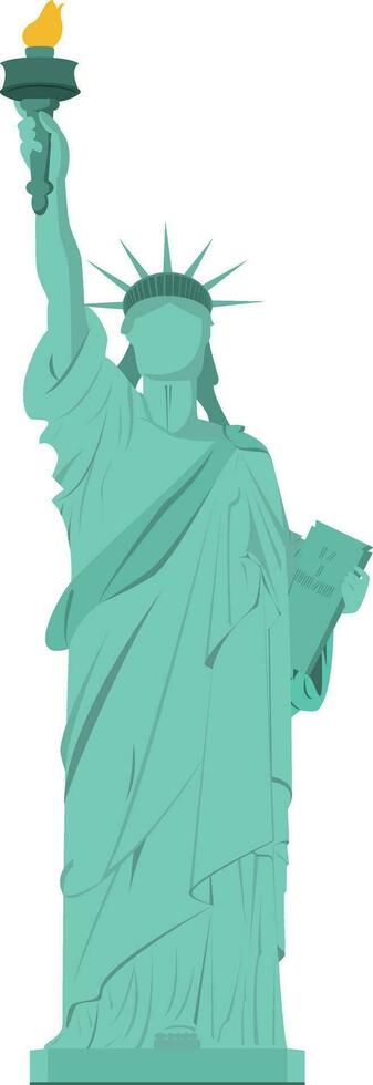 Statue of Liberty, New York, USA. Isolated on white background vector illustration.