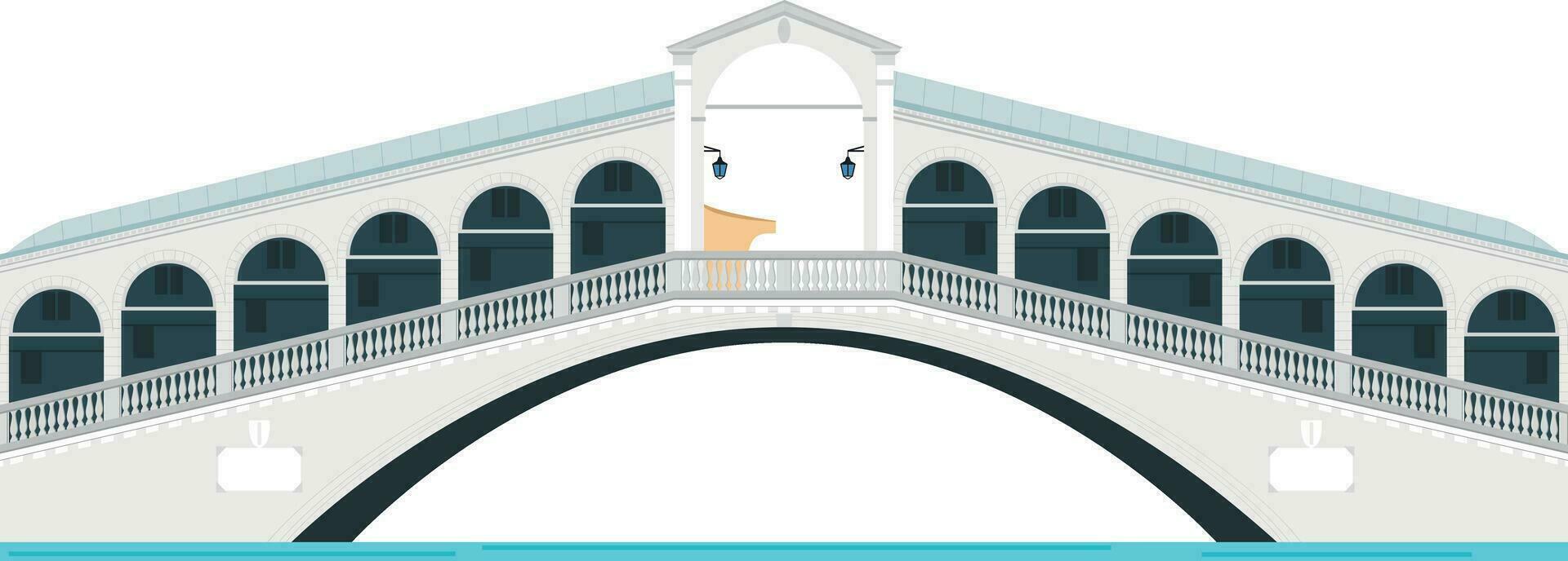 rialto puente, Venecia, Italia. aislado en blanco antecedentes vector ilustración.