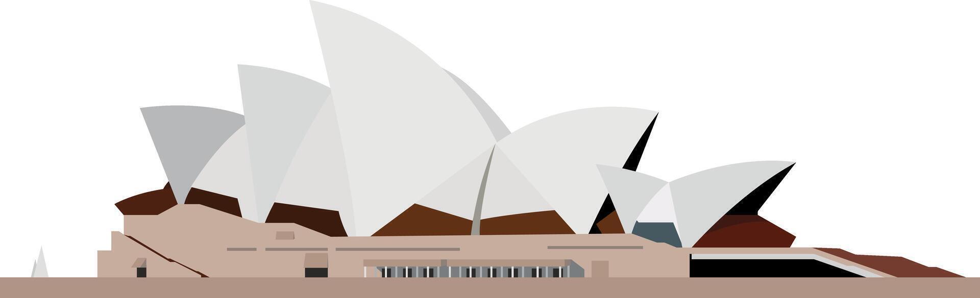 Opera, Sidney, Australia. Isolated on white background vector illustration.