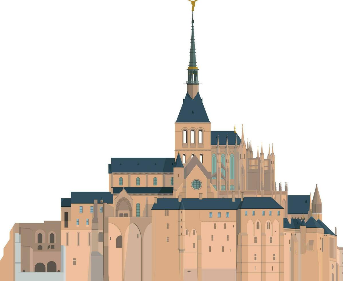 montar Santo michel, Francia. aislado en blanco antecedentes vector ilustración.