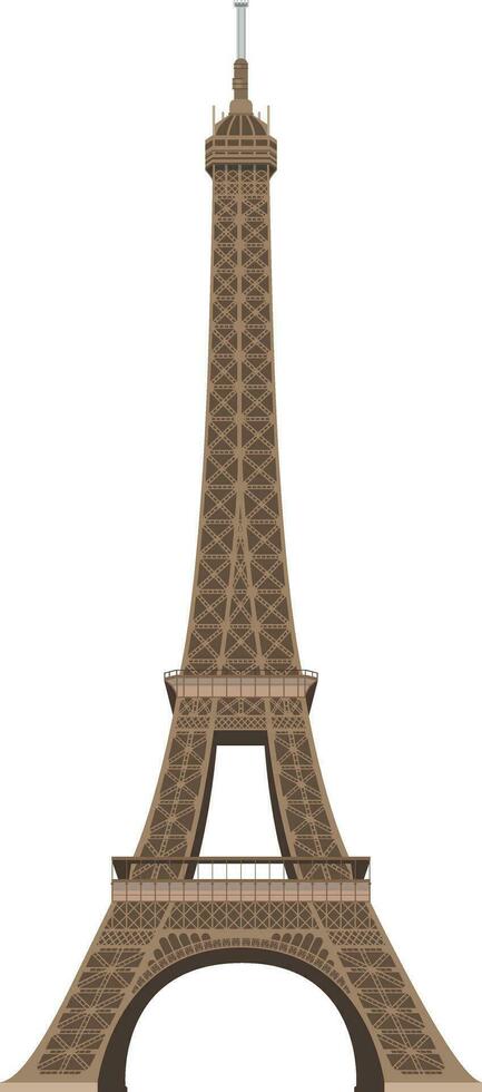 Eiffel Tower, Paris, France. Isolated on white background vector illustration.
