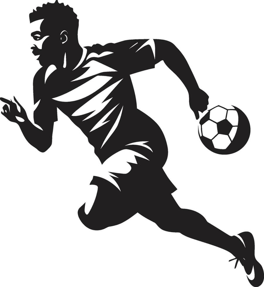 Running with Power Monochrome Vector Tribute to Gridiron Greatness Victory Huddle Black Vector Portrait of the Football Player