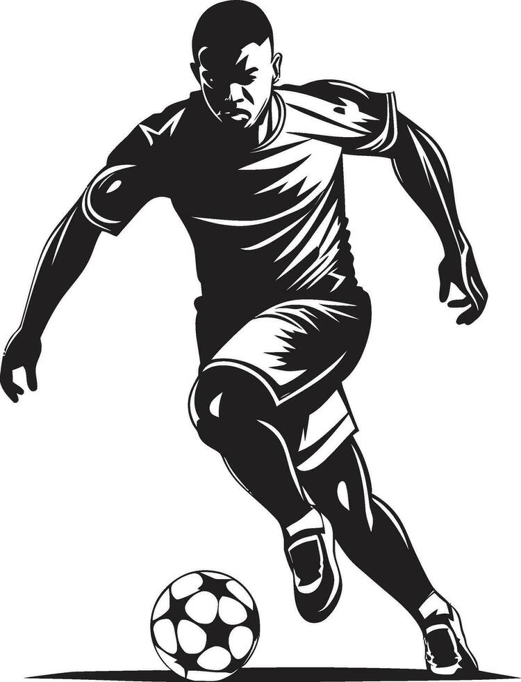 el victorioso Puntuación monocromo vector Arte de el atleta juego cambiando arte negro vector retrato de fútbol americano triunfo