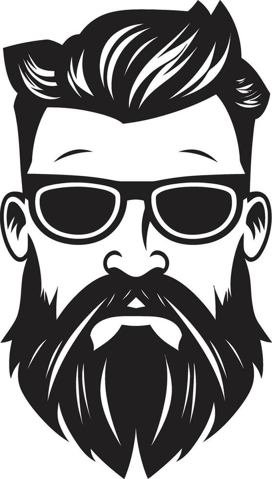 Hipster Hero Monochrome Vector Showcasing Crafted Charm Laid Back Lifestyle Black Vector Tribute to Urban Trends