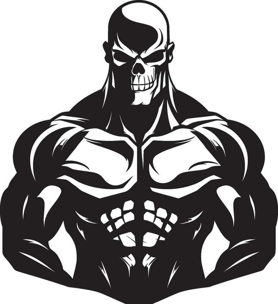 Dynamic Muscle Art Monochromatic Bodybuilder Muscle Melody Bodybuilder Vector Serenity