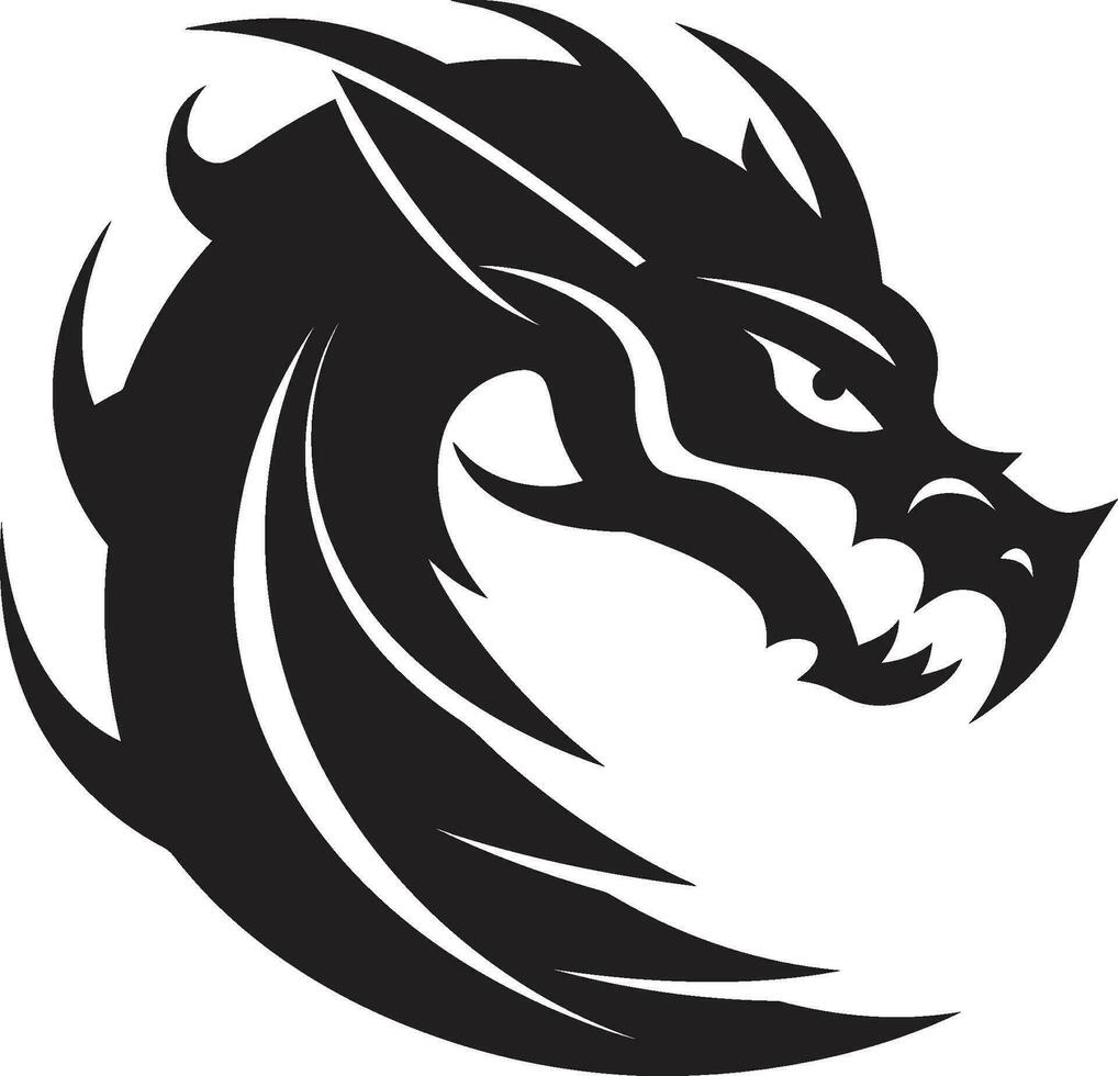 Fierce Elegance Monochrome Dragons Fiery Craft Nightmare Unleashed Black Vector Dragons Epic Design