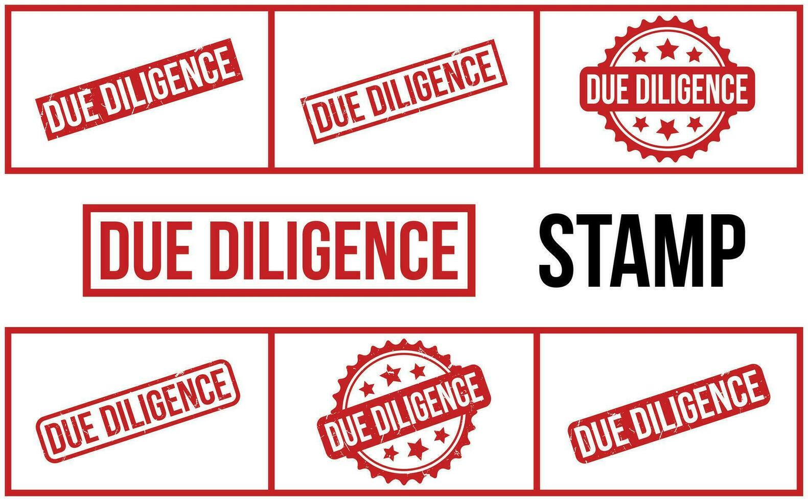 Due Diligence Rubber Stamp Set Vector