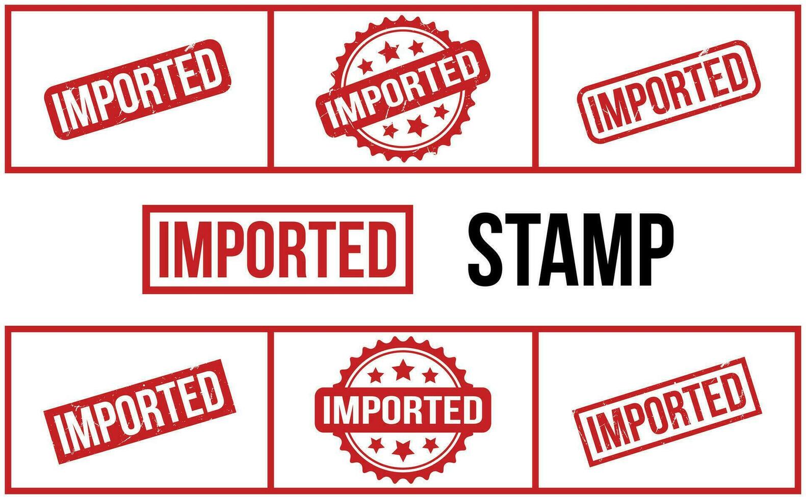 Imported Rubber Stamp Set Vector