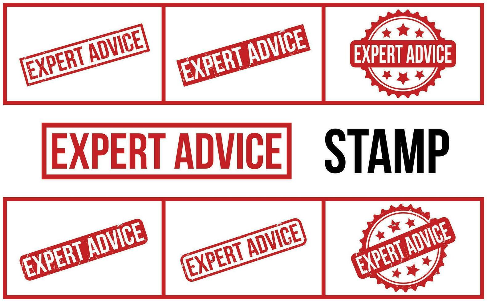 Expert Advice Rubber Stamp Set Vector