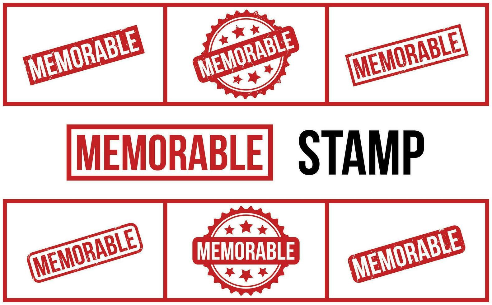 Memorable Rubber Stamp Set Vector