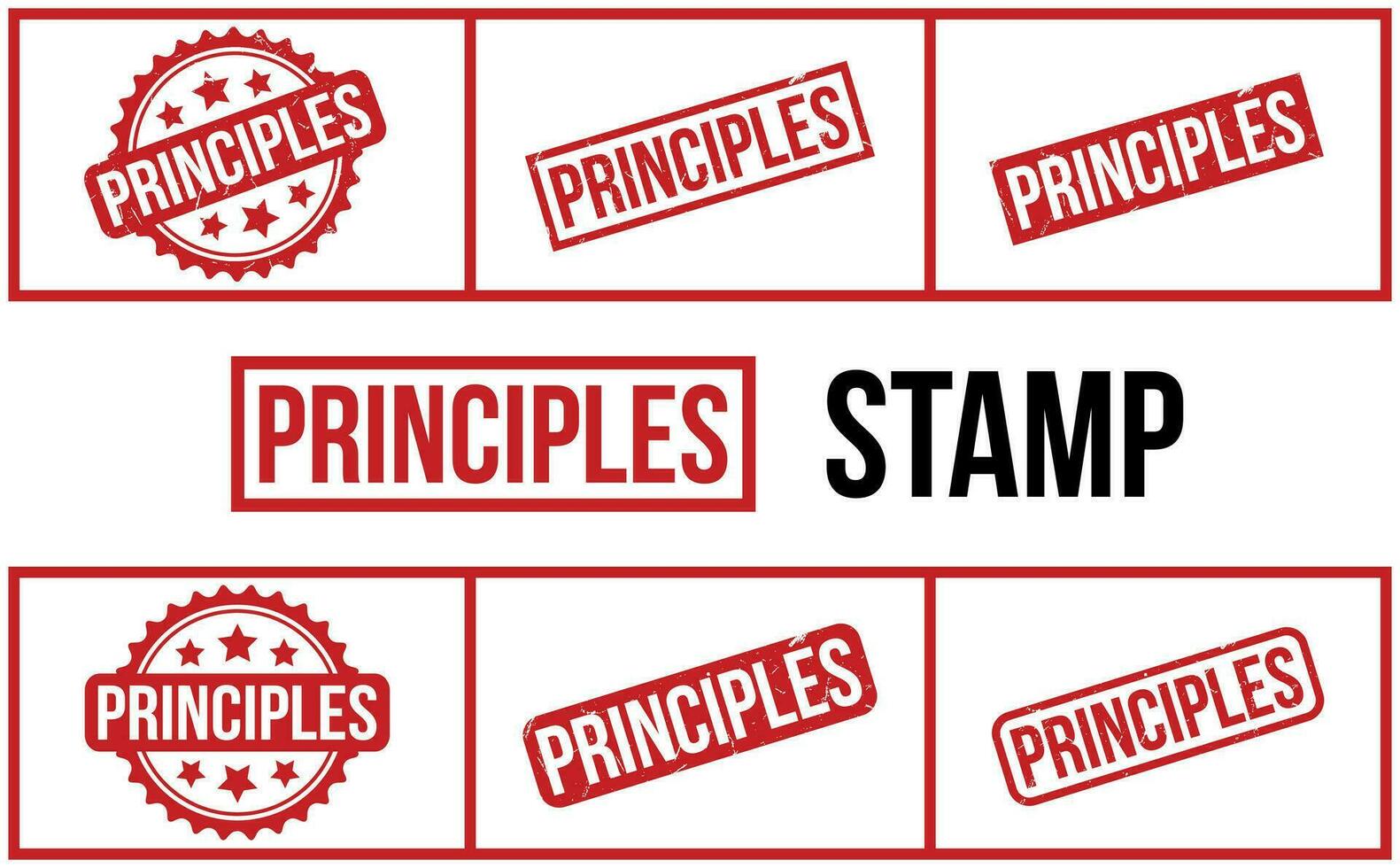 Principles Rubber Stamp Set Vector