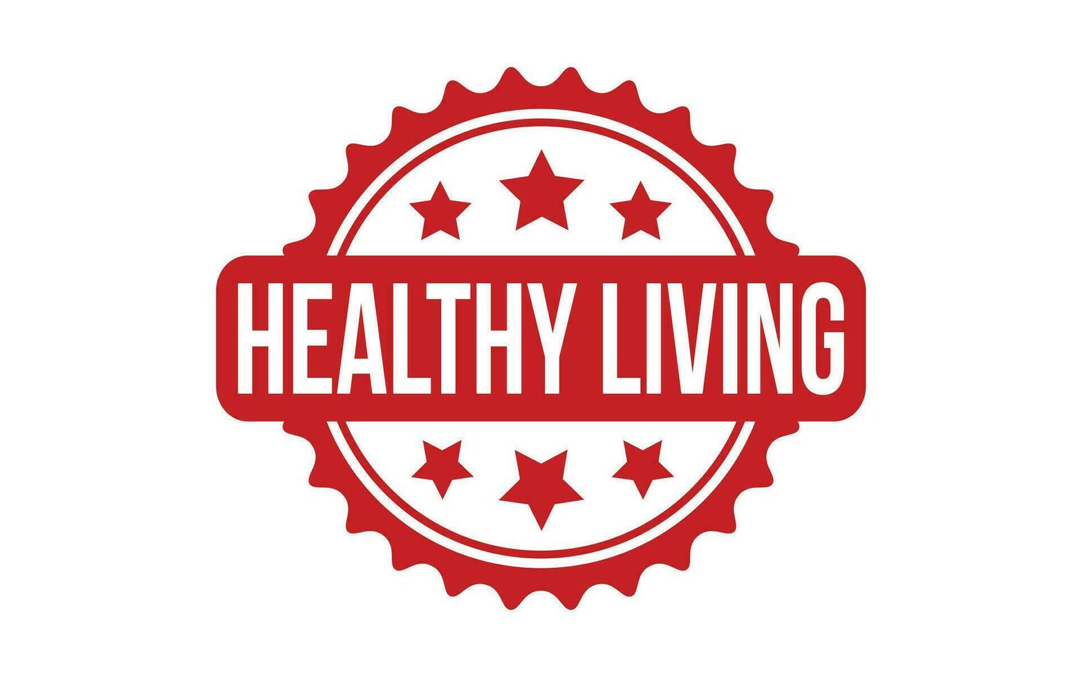 Healthy Living rubber grunge stamp seal vector