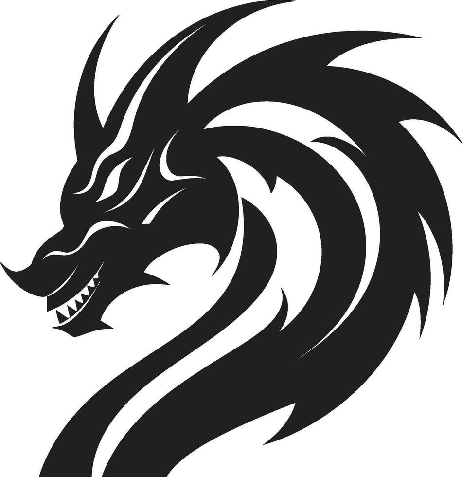 Mythical Monarch Monochrome Vector of the Dragons Charm Black Knights Ally Vector Art Depicting the Powerful Dragon