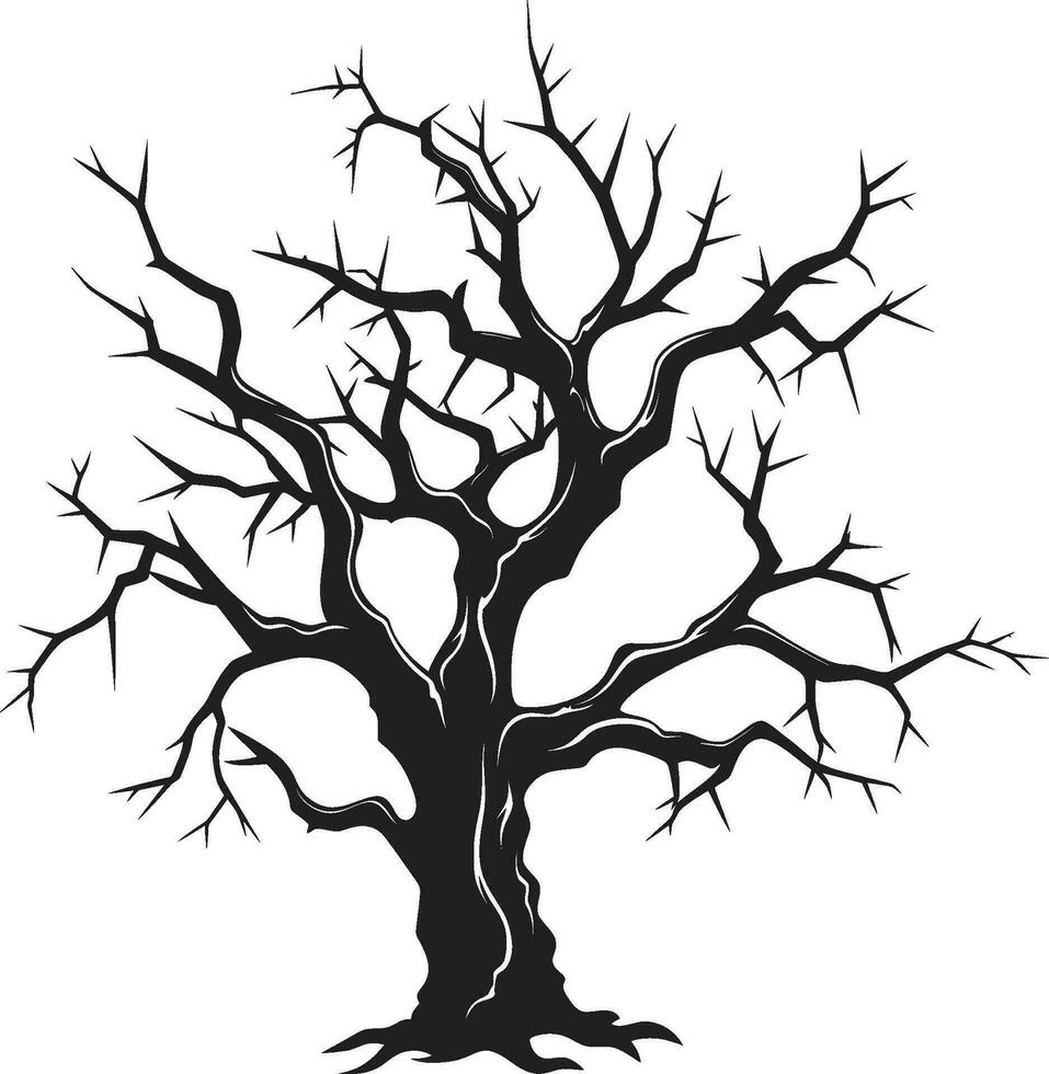 Eternal Moments Depiction of a Dead Tree in Black Vector Lasting Legacy Monochrome Tribute to a Lifeless Trees End