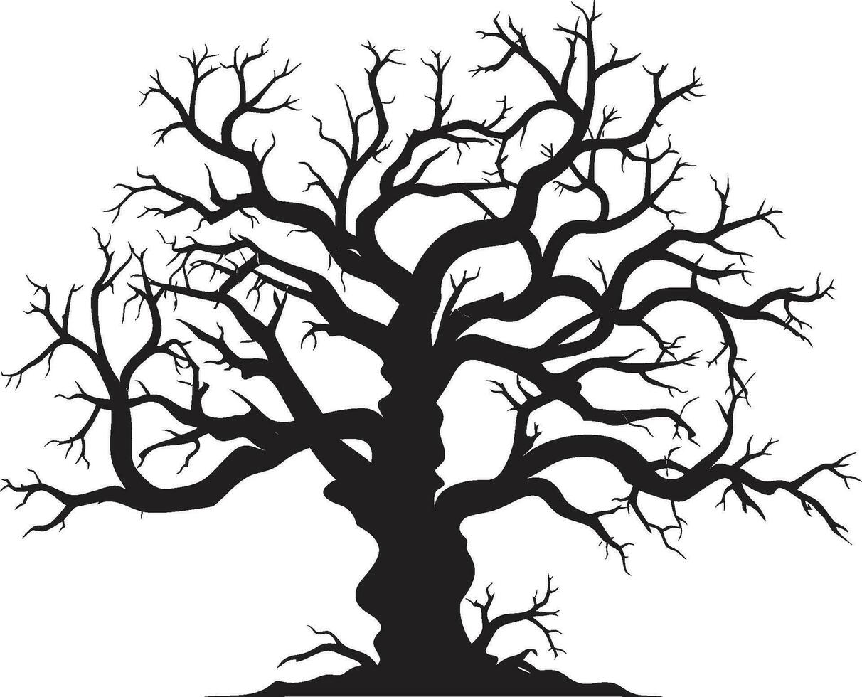 marchito restos silencio oscuridad de un muerto árbol eterno ecos monocromo belleza de un muerto árbol en vector