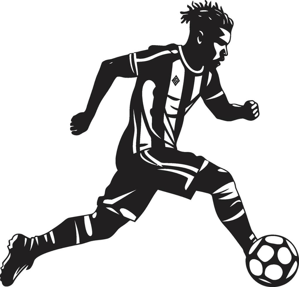 corriendo el jugar monocromo vector monitor de fútbol americano grandeza final zona euforia negro vector Arte de el fútbol americano jugador