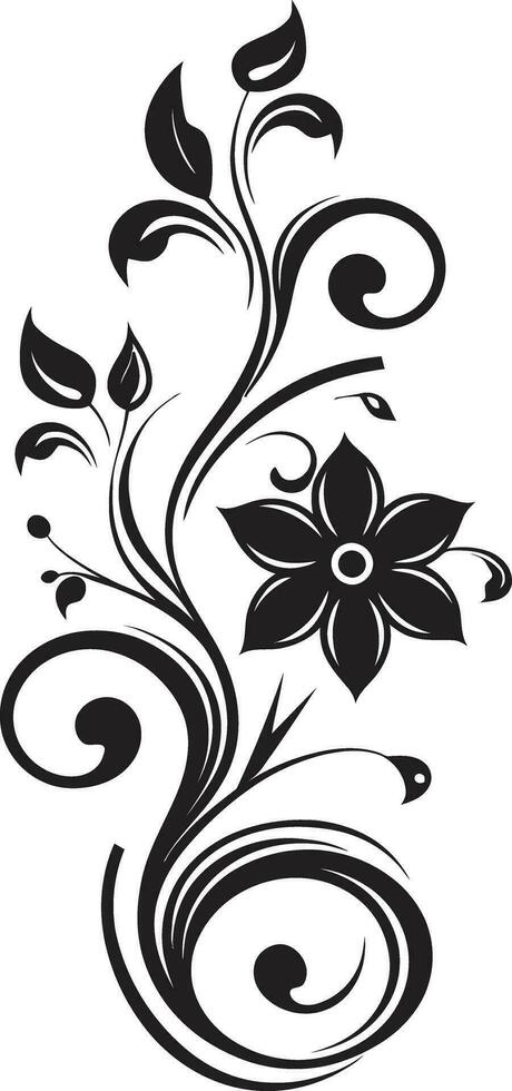 elegante negro floral diseño florido negro floral modelo vector