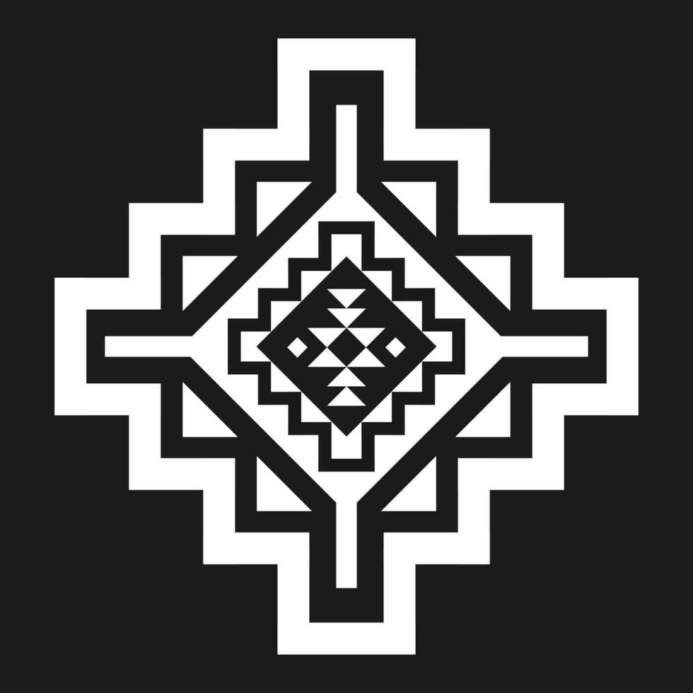 Geometric ethnic pattern art. American, Mexican style. Background Aztec tribal ornament. Design for fabric, clothing, textile, logo, symbol. vector