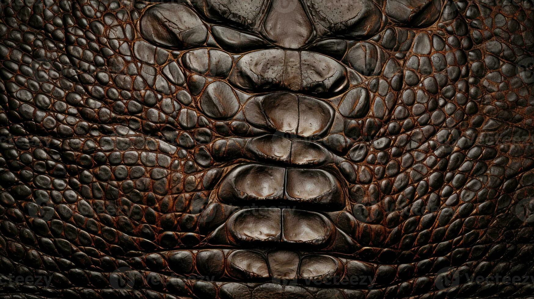 A crocodile skin texture background. Generative AI photo