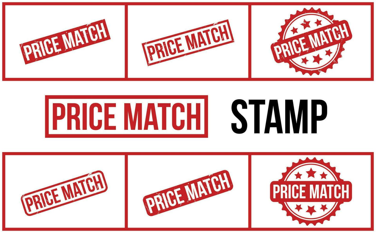 Price Match Rubber Stamp Set Vector