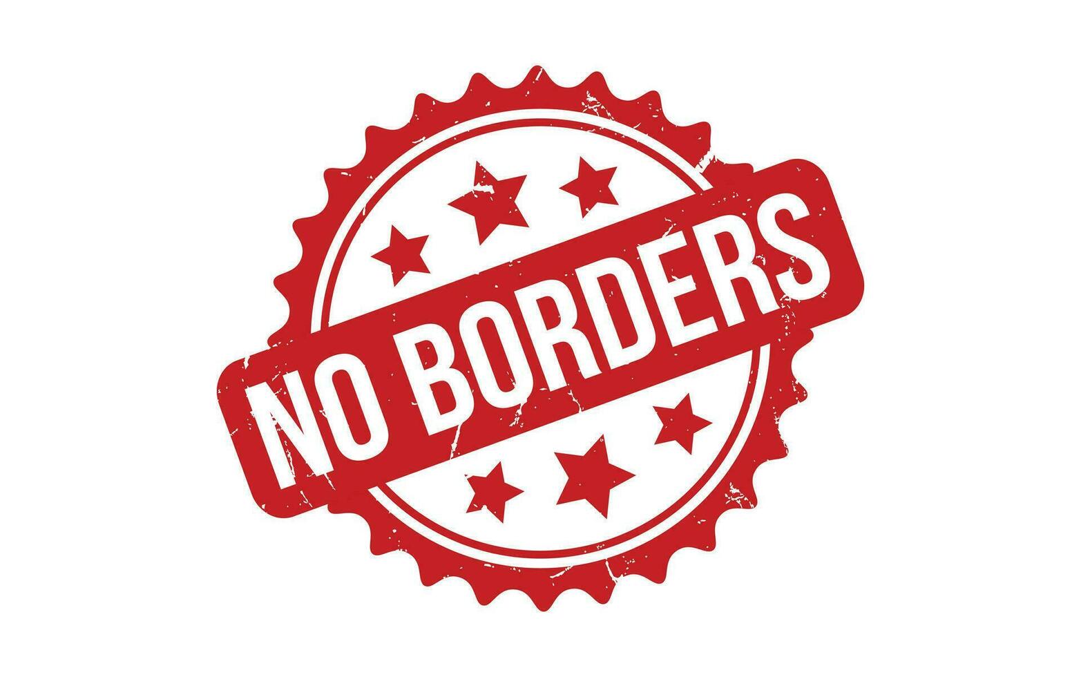 No Borders rubber grunge stamp seal vector