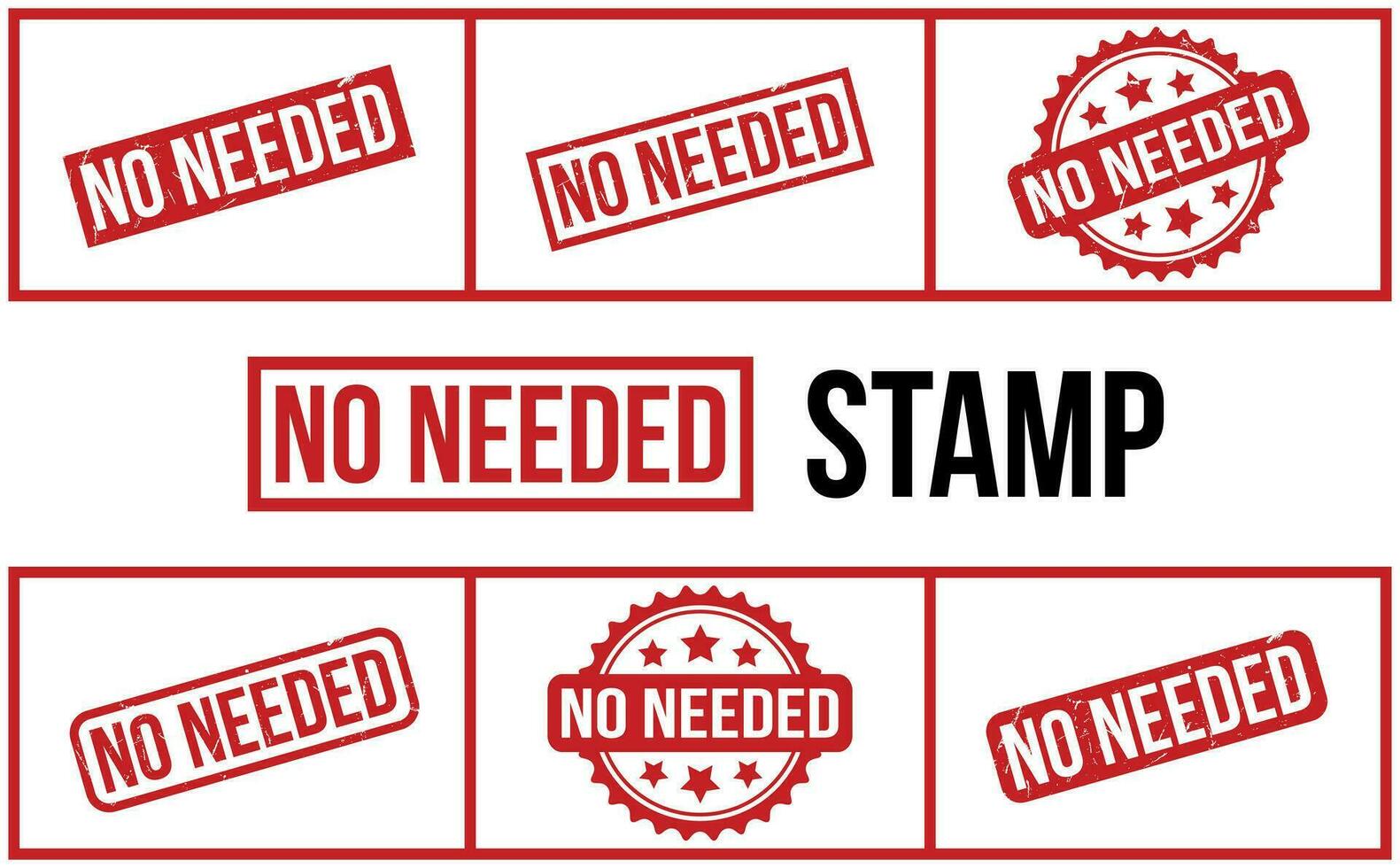 No Needed Rubber Stamp Set Vector