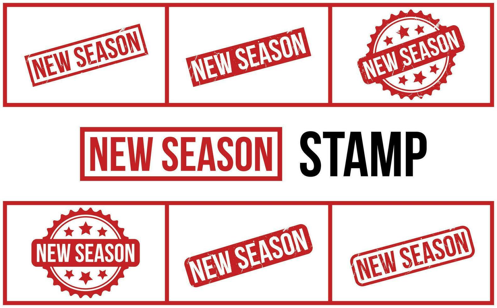 New Season Rubber Stamp Set Vector