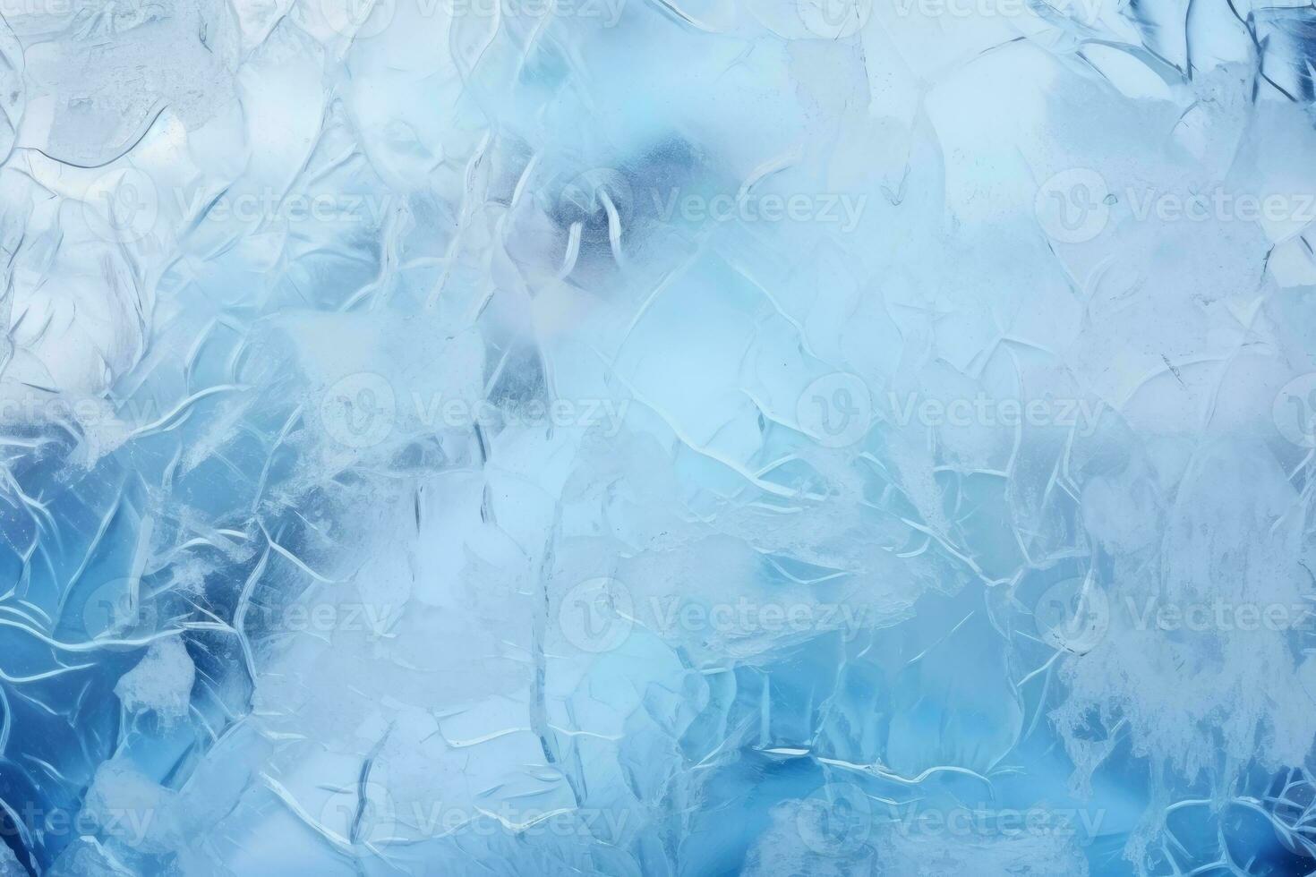Ice pattern. Frozen water surface, glass or view from the window. Generative AI photo