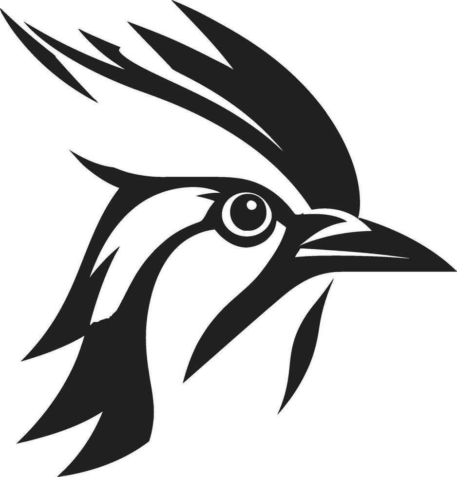 Black Woodpecker Bird Logo Design Vintage Woodpecker Bird Logo Design Black Vintage vector