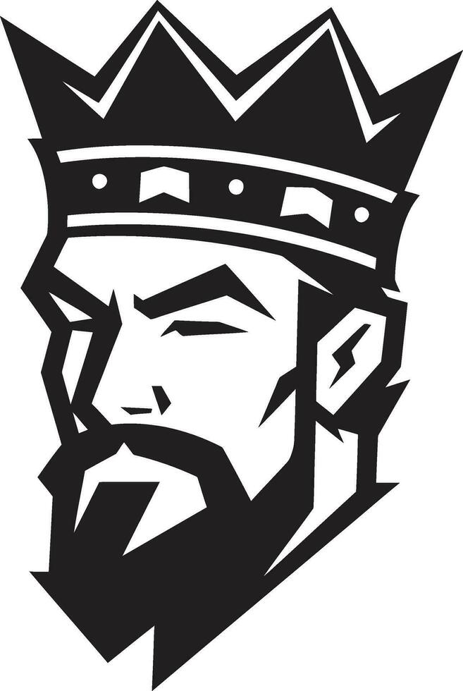 Regal Authority Black Vector Showcasing Sovereign Majesty Kingly Presence Monochromatic Vector Portrait of Monarchic Greatness