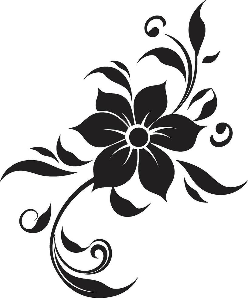 Charming Midnight Silhouettes Moonlit Floral Harmony vector