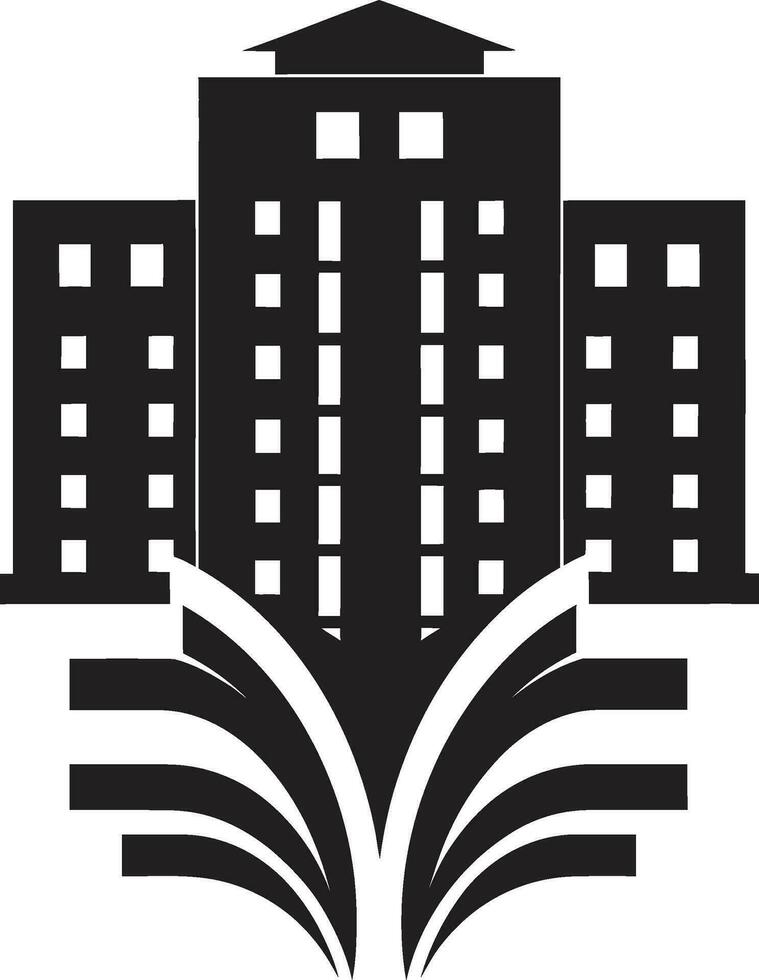 Sculpted Urban Symphony Black Vector Onyx City Dreams Vector Architecture Art