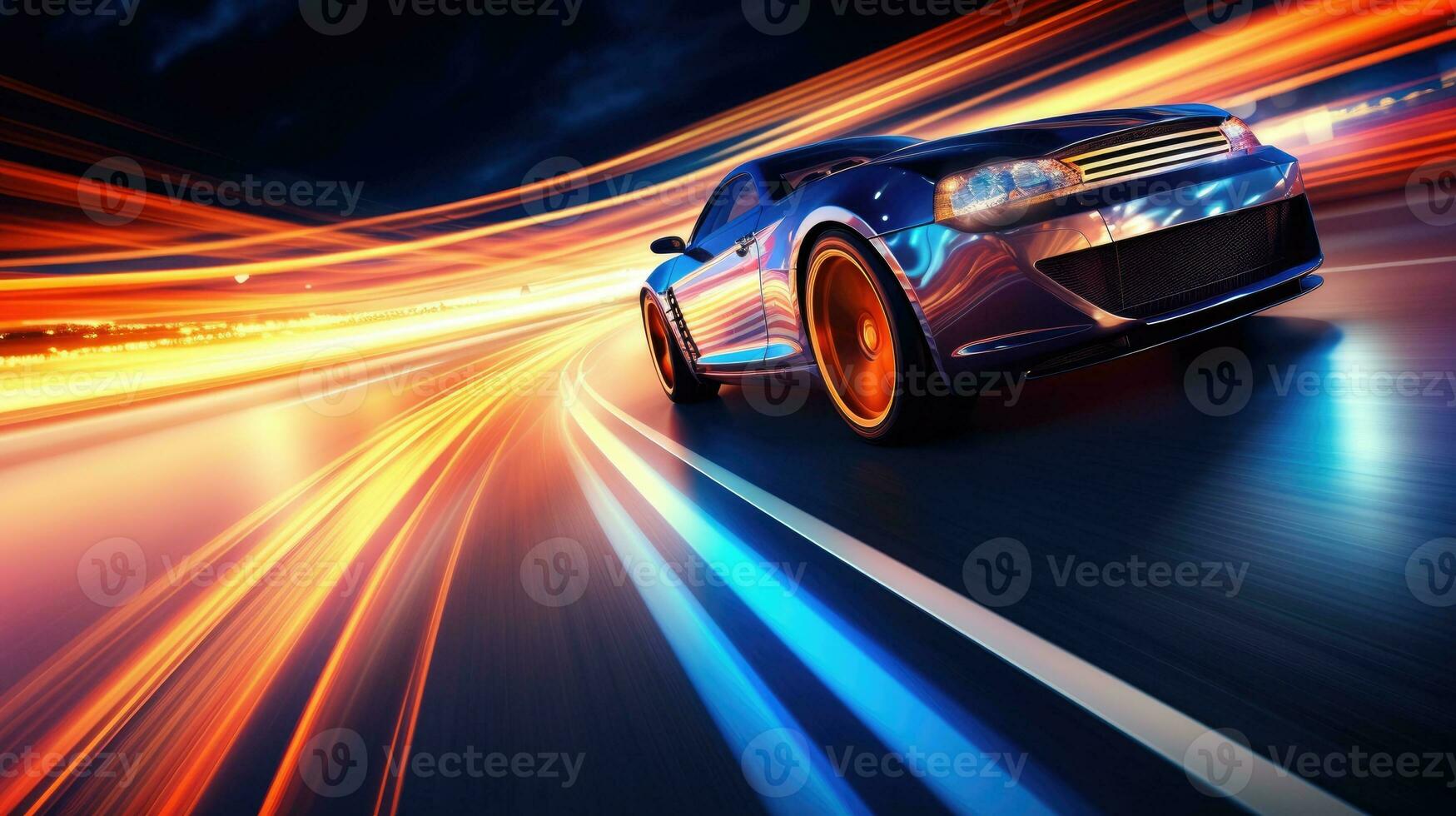 Close - up of wheel of sports car racing. Generative AI photo