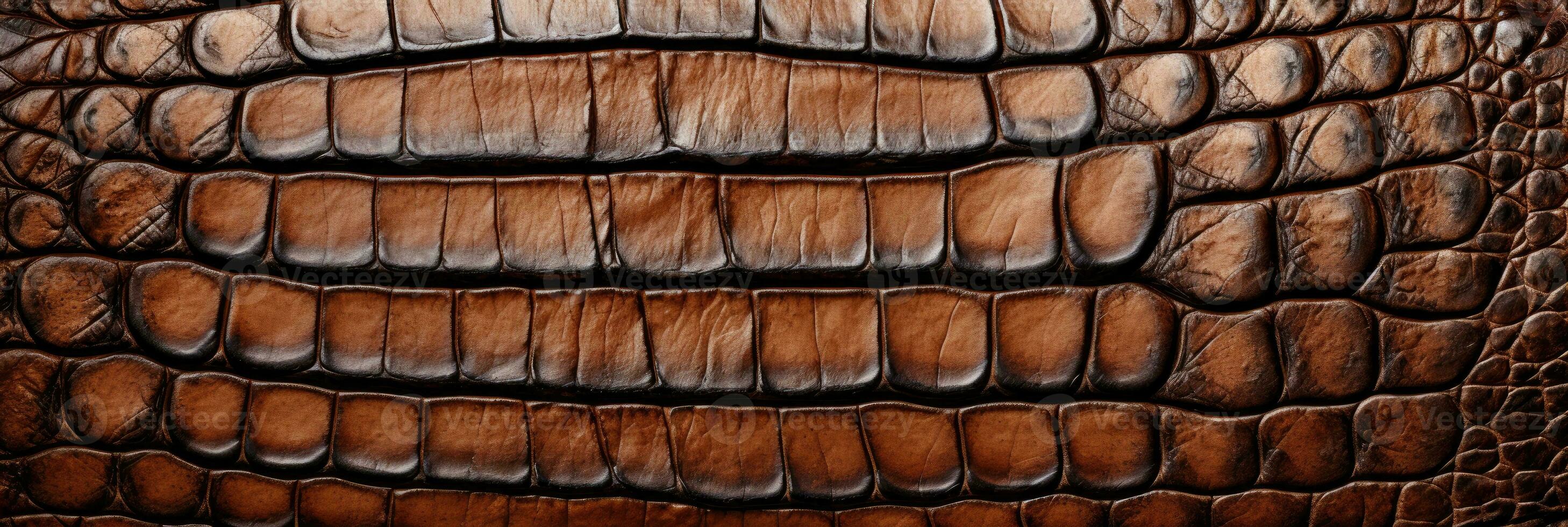 A crocodile skin texture background. Generative AI photo