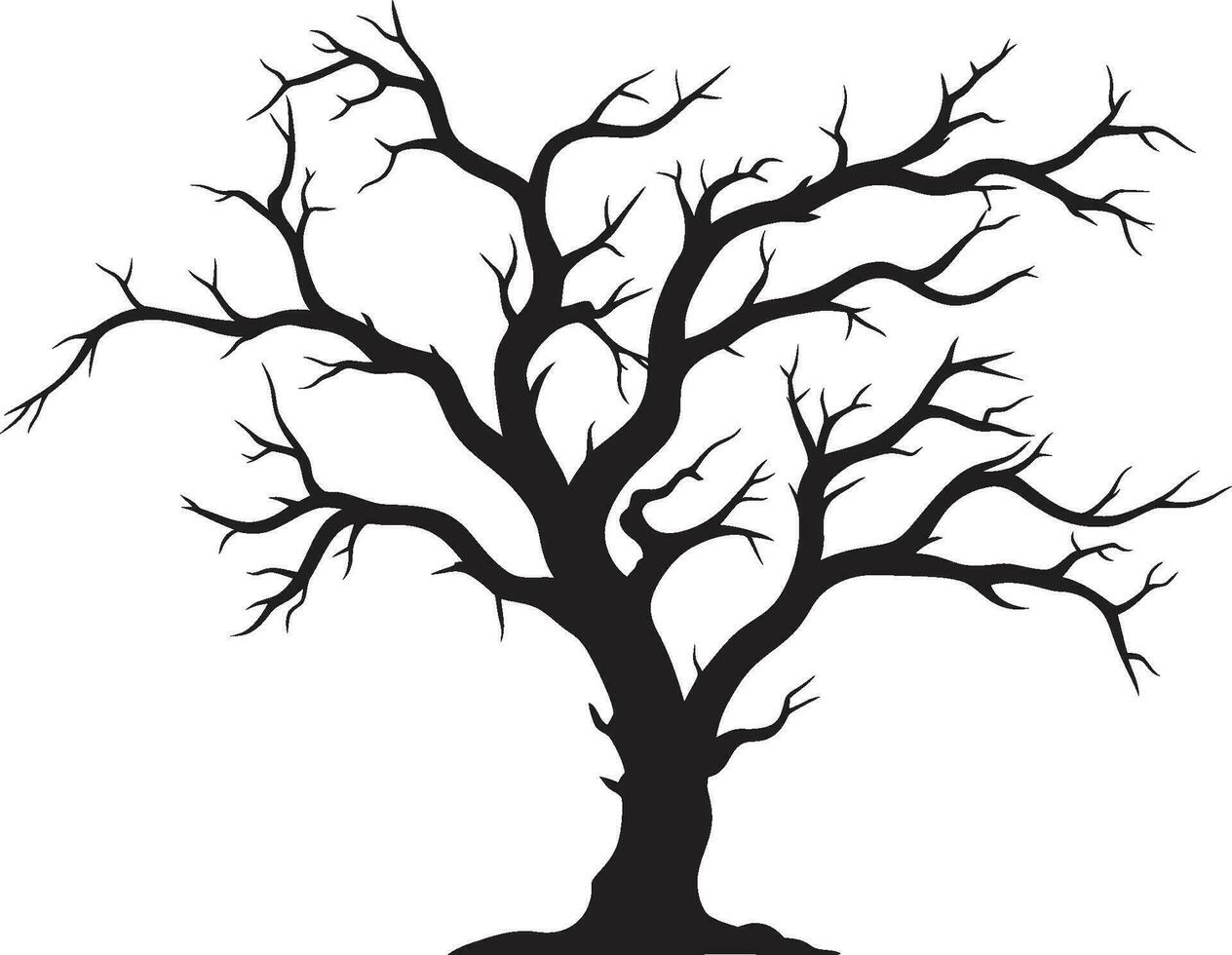 Shadows of Decay Depiction of a Lifeless Tree in Black Eternal Tranquility Monochrome Farewell to Natures Beauty vector