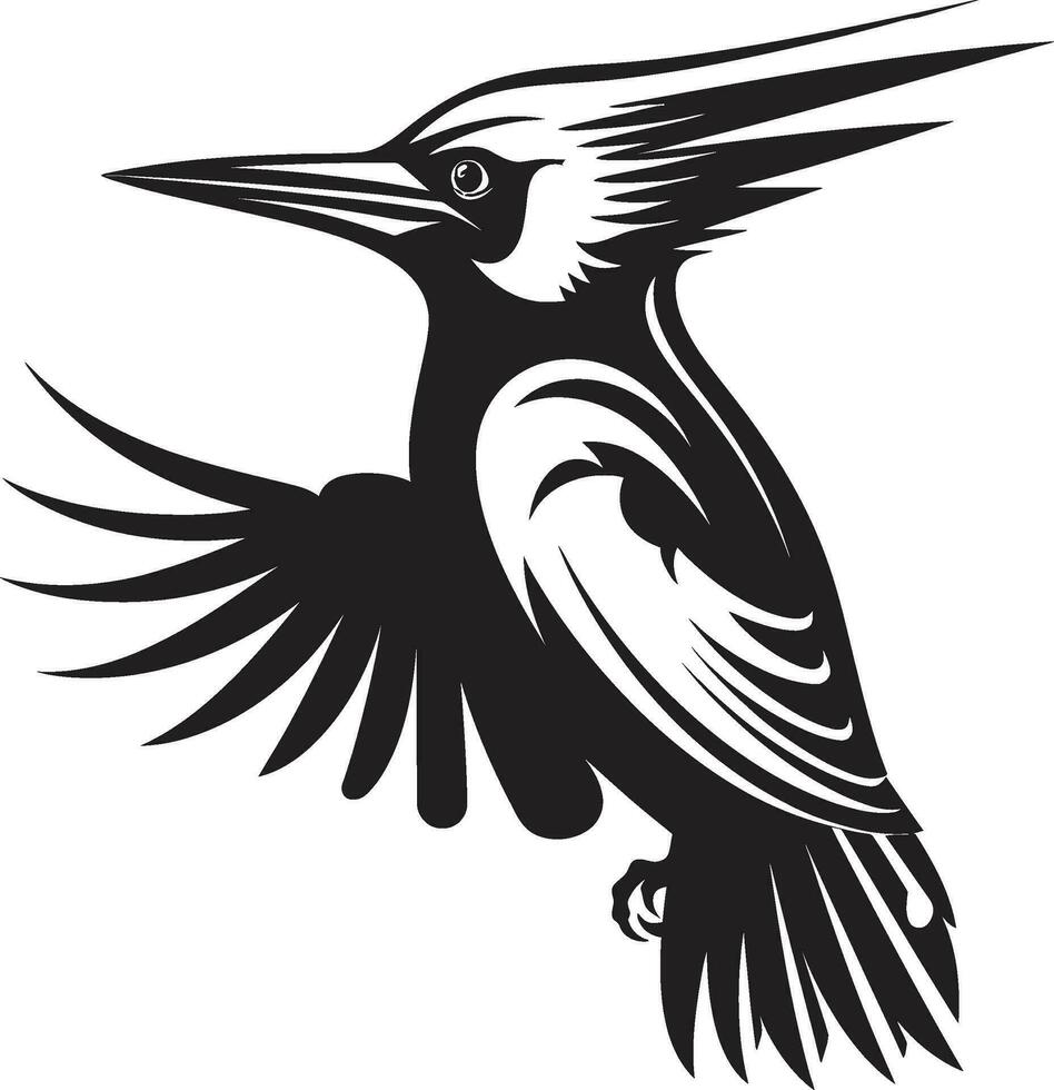 Black Woodpecker Bird Logo Design Simple Woodpecker Bird Logo Design Black Simple vector