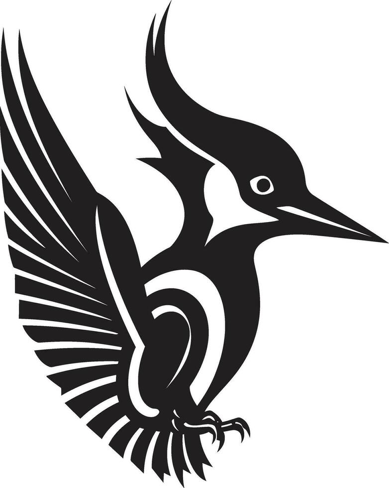 pájaro carpintero logo diseño vector pájaro carpintero logo diseño negro