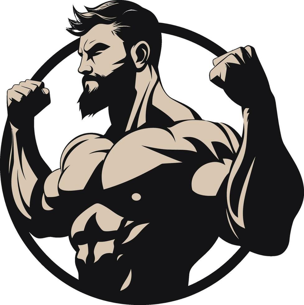Flexing Glory Black Vector Art of Bodybuilders Triumph Mighty Muscles Monochromatic Vector Tribute to Muscular Showcase